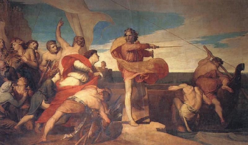 Georeg frederic watts,O.M.S,R.A. Alfred Inciting the Saxons to Encounter the Danes at Sea Germany oil painting art